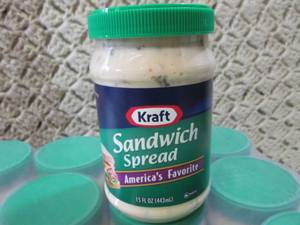 lot 168 image: 12 Jars of Kraft Sandwich Spread Be...