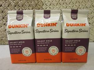 lot 174 image: 3 Bags of Dunkin Donuts Signature S...