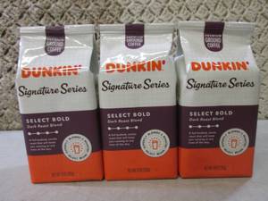 lot 175 image: 3 Bags of Dunkin Donuts Signature S...