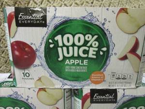 lot 182 image: Apple Juice Pouches 3 Packs  10 Po...