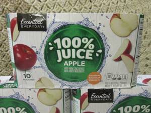 lot 184 image: Apple Juice Pouches 3 Packs  10 Po...