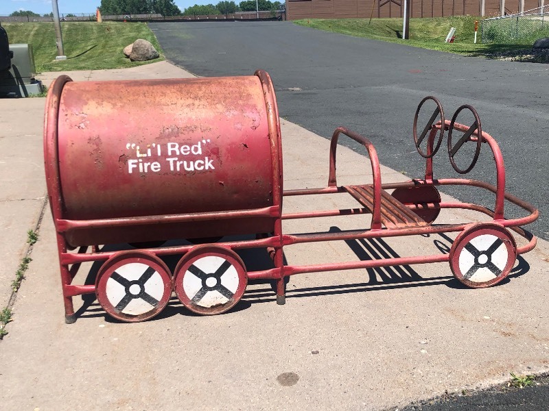 vintage metal fire truck