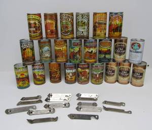lot 84 image: Group of Vintage Beer Cans & Bottle Openers