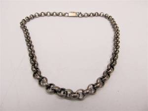 lot 66 image: Heavy Vintage Signed TAXCO Sterling Silver Necklace