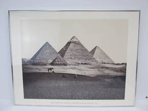 lot 70 image: Framed Vintage Francis Frith Photo Print - Pyramids of El-Geezeh 