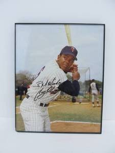 lot 212 image: Framed TONY OLIVA Autographed Twins Photograph