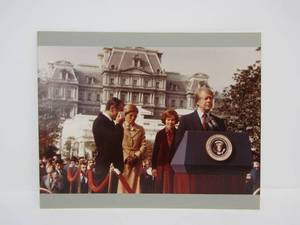 lot 159 image: Large Format Original Photo by Whitehouse Photographer Roddy Mims - Jimmy Carter w The Shah of Iran