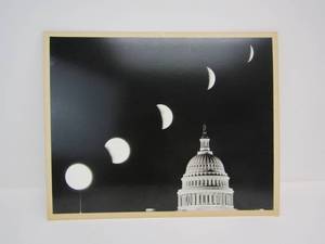 lot 165 image: Large Format Original Photo by Whitehouse Photographer Roddy Mims - Moon Phases Over Capitol