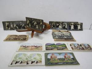 lot 54 image: Antique Perfecscope Stereoviewer & Cards