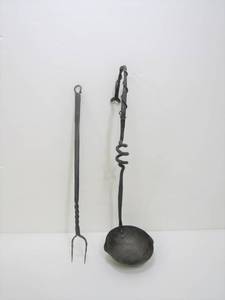 lot 135 image: Antique Wrought Iron Utensils