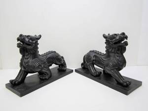 lot 14 image: Matching Pair of Chinese Foo Dog Sculptures