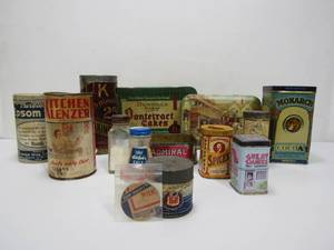 lot 315 image: Lot of Vintage Spice & Other Advertising Tins