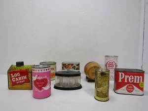 lot 316 image: Group of Vintage Metal Food Advertising Coin Banks