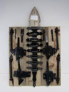 lot 335 image: Complete Hardware Sets for 4 Gates - Hanging on Board