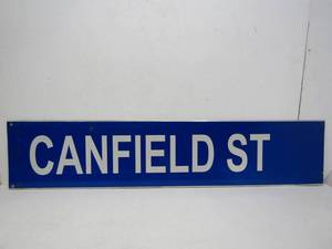 lot 235 image: Vintage Metal CANFIELD ST. - MN State Fairgrounds Street sign