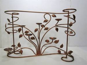 lot 245 image: Large Spiral Gilt Metal Wire Tree Votive Candle Holder Stand