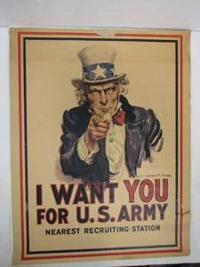 lot 259 image: Vintage Uncle Sam I WANT YOU Recruiting Poster