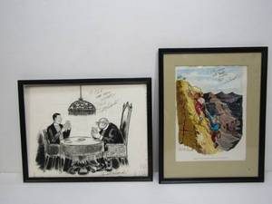 lot 264 image: Hand Drawn Signed Original Playboy Magazine Artwork & Signed Comic by Cartoonist Phil Interlandi