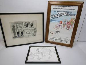lot 265 image: Vintage Comic Illustrations - 2 Signed by Artist
