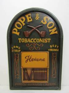 lot 268 image: Vintage Style POPE & SON Cigar Tobacconist Store Sign