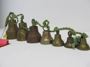 lot 307 image: Set of Vintage Etched Brass Indian Camel Bells