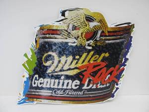lot 279 image: Embossed Metal MGD ROCK Beer Sign