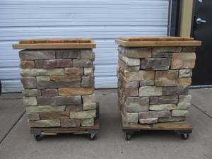 lot 192 image: Matching Pair of StoneBrick Driveway Columns