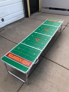 lot 360 image: Complete MN GOPHER FOOTBALL Fold-Up Beer Pong Tailgating Table