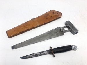 lot 322 image: Vintage KNAPP Sport Saw & Western Knife wSheath