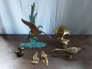 Collection Of Brass Ducks & Geese