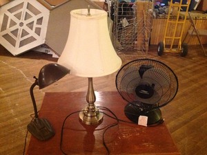 lot 27 image: Fan & Lamps