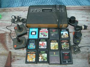 lot 83 image: Vintage Atari 2600 Video Game Console, Games