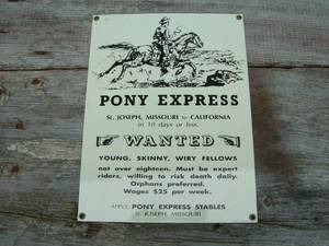 lot 88 image: Enameled Pony Express Sign