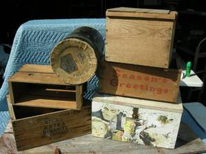 lot 103 image: Antique Wooden Crates - TNT