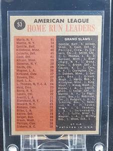 lot 1 image: 1962 Topps Baseball Mickey MantleHarmon KillebrewRoger Maris Card #53