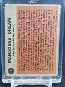 lot 22 image: 1962 Topps Baseball Mickey Mantle  Willie Mays Card #18