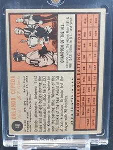 lot 60 image: 1962 Topps Baseball Orlando Cepeda Card #40