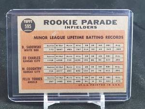 lot 71 image: 1962 Topps Baseball Rookie Parade Card #595 SHORT PRINT