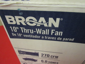 lot 734 image: BROAN 10 THRU-WALL FAN - NEW
