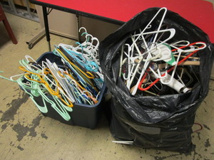 lot 749 image: CLOTHES HANGERS, PLASTIC, WIRE, WOOD