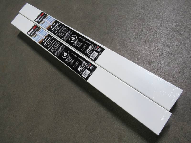 lot 854 image: (2) Fiberon HomeSelect White Composite Deck Post Sleeve POST SLV COMP 48 WH (Fits Common Post Measurement 4 X 4 X 48)