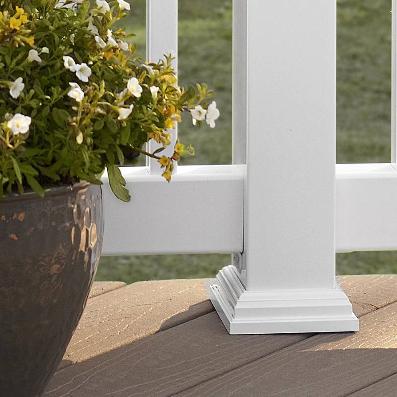 lot 825 image: Fiberon (26-Pack) White PVC Deck Post Sleeve Collars, POST SLV MLDG 4 WH,