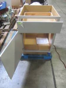 lot 201 image: Hampton Bay Shaker Assembled 24x34.5x24 in. Base Kitchen Cabinet with Ball-Bearing Drawer Glides in Dove Gray KB24-SDV