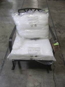 lot 202 image: Hampton Bay Becker Dark Mocha Steel Outdoor Patio Rocking Chair with Cushions H027-01574700