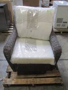 lot 205 image: Hampton Bay Beacon Park Wicker Outdoor Swivel Lounge Chair FRS80812CRS