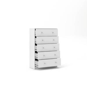 lot 241 image: Tvilum Portland 5 Drawer Chest, White 703294949