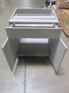 lot 304 image: Weatherstrong Assembled 29x34.5x24 in. Key West Open Back Sink Outdoor Kitchen Base Cabinet with 2 Doors in Rustic Gray WS1B29
