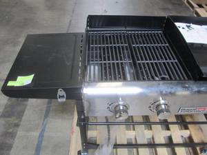 lot 309 image: Royal Gourmet 4-Burners Portable Propane Gas Grill and Griddle Combo Grills in Black with Side Tables GD401