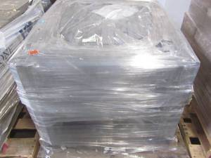 lot 319 image: Entire Pallet - Nantucket Pavers Patio-on-a-Pallet 12 in. x 24 in. and 24 in. x 24 in., 48 sq. ft. Concrete Gray Basketweave York-Stone Paver 30531
