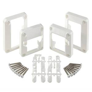 lot 970 image: Fiberon 2-Pair White Sentry Stair Bracket BKT SEN STR 4 PK WH - NEW